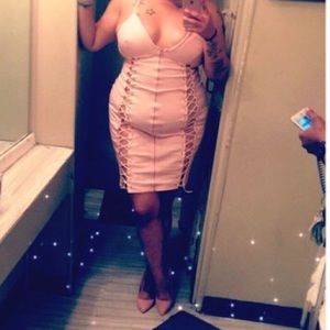 Pink leather dress worn once